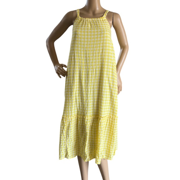 Free Assembly Yellow Gingham Midi Dress - Picture 3 of 7